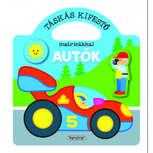 Táskás kifestő matricákkal - Autók