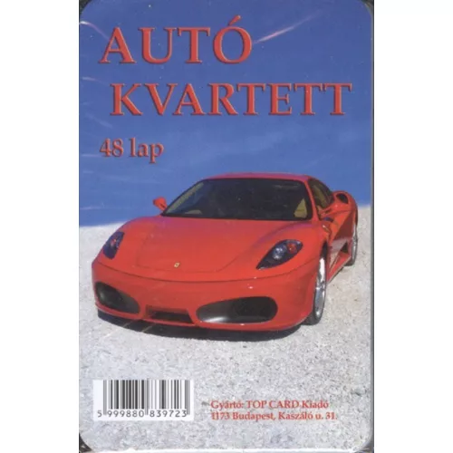 Autó kvartett kártya /48 lap