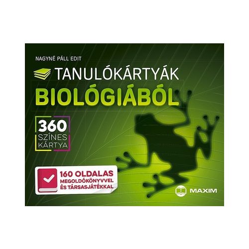 Tanulókártyák biológiából /360 színes kártya + 160 oldalas megoldókönyvvel és társasjátékkal