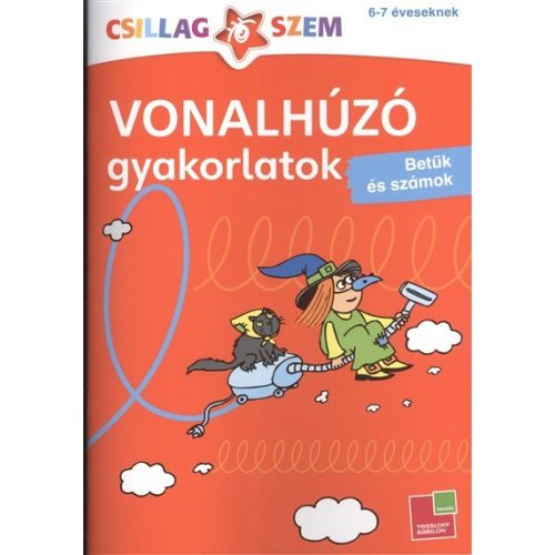 Vonalhúzó gyakorlatok: Betűk és számok - piros /Csillagszem