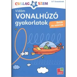   Vonalhúzó gyakorlatok: Betűk és számok - Kék /Csillagszem