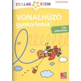   Vonalhúzó gyakorlatok: Írás előkészítés - sárga /Csillagszem