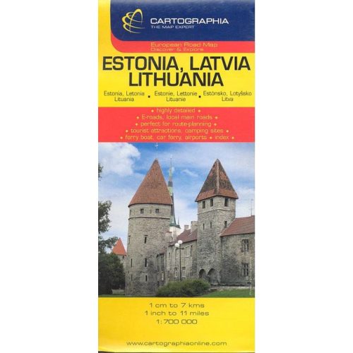 Észtország, Lettország, Litvánia térkép (1:700 000) /Európai autótérképek