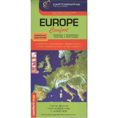 Európa comfort autótérkép (1:400 000) laminált /European Road Map