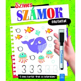 Színes számok filctollal - Írok és letörlöm 5+