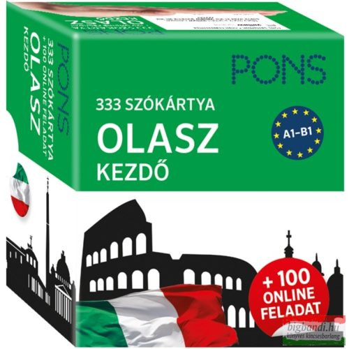 PONS 333 szókártya Olasz kezdő + 100 online feladat - Kezdő és újrakezdő nyelvtanulóknak